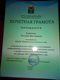 Почетная грамота за успехи в профессиональной деятельности по итогам 2017-2018 учебного года.